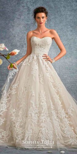 a line lace strapless sweetheart neck sophia tolli wedding dresses 2017