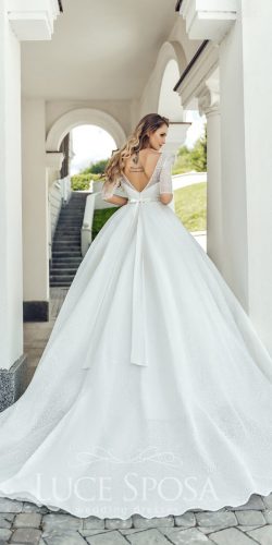 backless ball gown open back with sleeves luce sposa wedding dresses