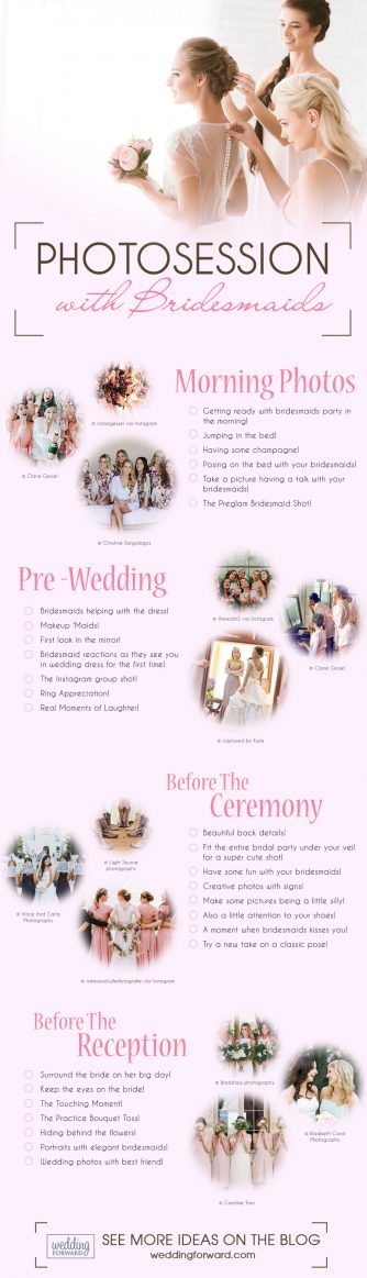 photosession with bridesmaids wedding photo infographics