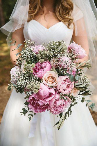 pink wedding bouquets blush with peonies and roses mckinley rodgers