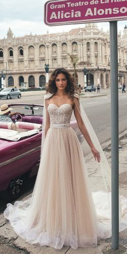 a line blush wedding dresses with lace princess capes julie vino fall 2018 bridal collection