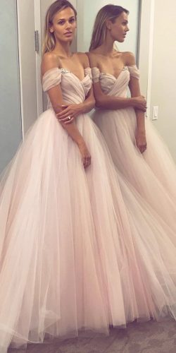 ball gown off the shoulder blush wedding dresses fall 2018 miss hayley paige