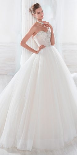 lace ball gown strapless sweetheart neckline nicole spose wedding dresses