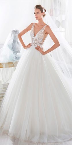 nicole spose wedding dresses ball gown v neckline lace with straps
