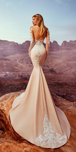 oksana mukha wedding dresses 2018 mermaid open back lace long sleeves