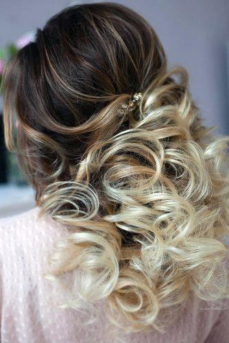 ombre wedding hairstyles volume curls for medium hair tonyastylist via instagram