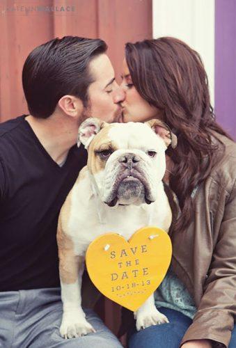 save the date photo ideas couple kiss and dog Amanda Marie Events
