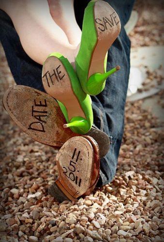 save the date photo ideas green shoes cute buttons
