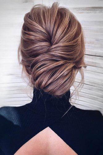 timeless bridal hairstyles textured volume low bun kamalova via instagram