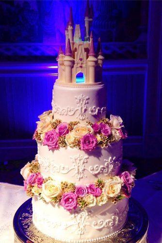wedding cakes pictures castle flower white cake disneybakerdcp