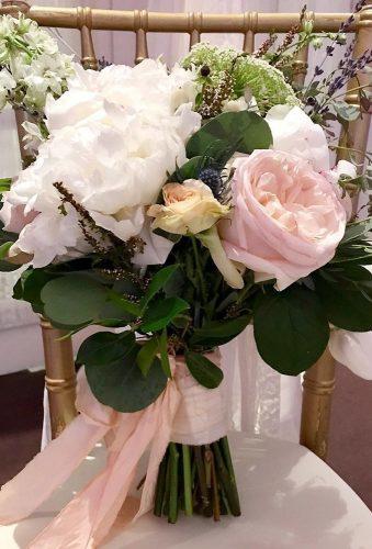 blush wedding bouquets white pink flower pink tape cabbageroseweddings
