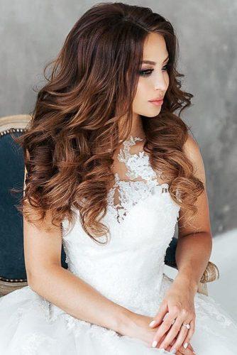 elstile wedding hairstyles curlu hair down on brunette hair elstilespb via instagram