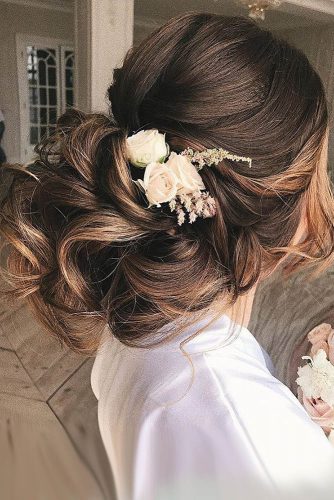 elstile wedding hairstyles flowers ombre updo elstilespb