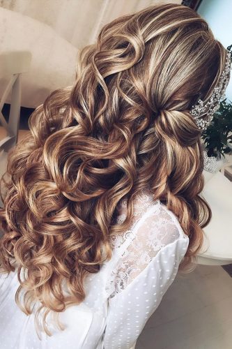elstile wedding hairstyles hair down curly with accessory elstile