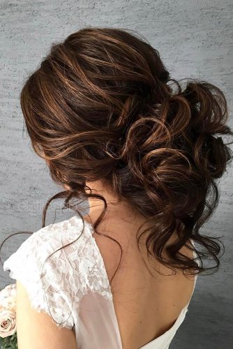 elstile wedding hairstyles low updo with loosen curls elstilespb