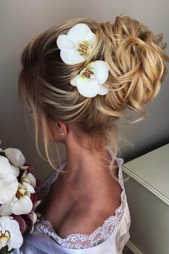 elstile wedding hairstyles updo with orchids elstilespb