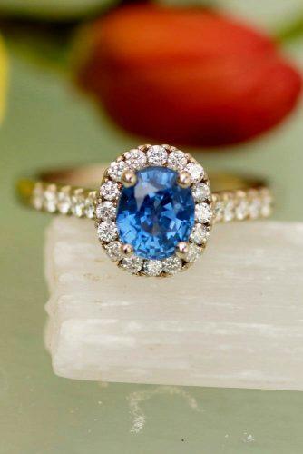 Precision cut sapphires and gemstones by Rogerio Graca Classic Blue Sapphire Halo Ring 