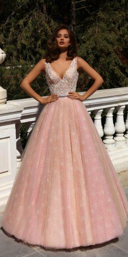blush lace v neckline sleeveless wedding dresses 2018 victoria soprano style selesta