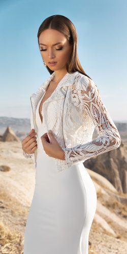 eva lendel modest wedding dresses 2018 with trendy lace jaket