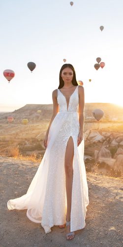 eva lendel wedding dresses 2018 sexy v with high slit