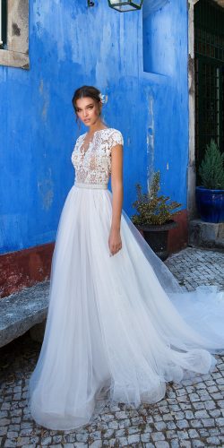 milla nova 2018 wedding dresses a line lace with short sleeves melani3