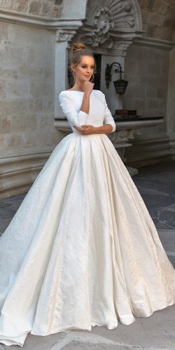 simple ball gown wedding dresses with sleeves eva lendel 2018 naomi