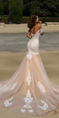 victoria soprano 2018 wedding dresses mermaid blush off the shoulder lace with train style brenda