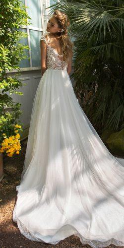 crystal design 2018 wedding dresses a line lace backless caps sleeves blush style adira
