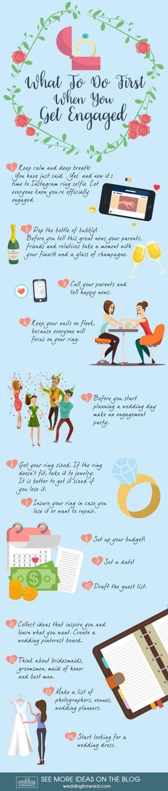 helpful wedding planning infographics what to do first when you get engaged
