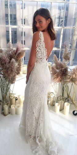 anna campbell 2018 wedding dresses sheath with train lace low back backless kira