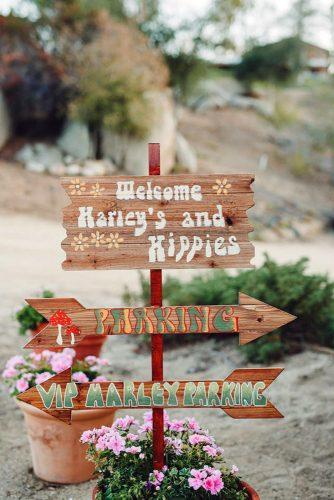 hippie wedding bright wooden signs ryan horban photography