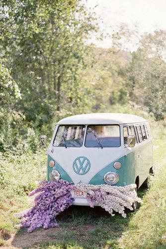 hippie wedding car bus decorated with lavender jose villa