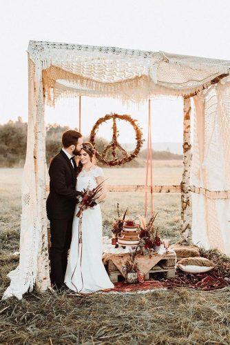 hippie wedding groom and bride tipi backdrop pacific tandreasnusch via instagram