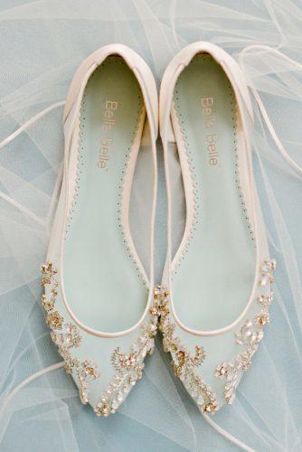 illusion flats with floral embroidery gold wedding shoes trends 2018 bella belle willow