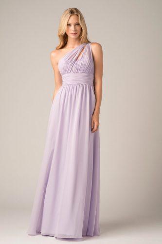 lavender long straight one shoulder empire waist convertible bridesmaid dresses wtoo