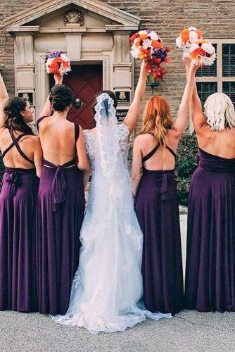 purple backless open back straight long convertible bridesmaid dresses henkaa