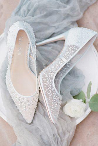wedding shoes trends white high heels bling hand beaded illusion bella belle 2018 elsa blue 