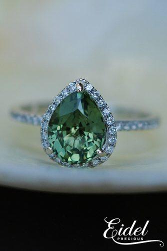 Eidel Precious engagement rings white gold pear cut halo