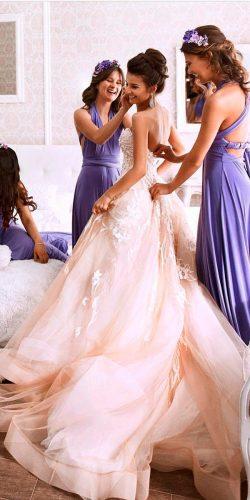ball gown blush strapless open back milla nova wedding dresses