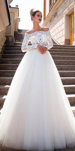 ball gown off the shoulder lace long sleeves wedding dresses ida torez ophelia