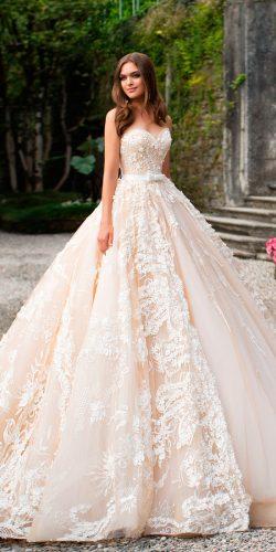 blush ball gown strapless sweetheart neck lace milla nova wedding dresses 2017 savanna