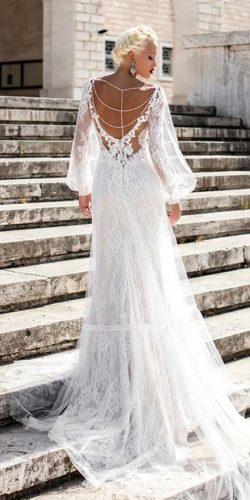 daria karlozi 2018 straight lace backless low back long sleeve wedding dresses heady salvia