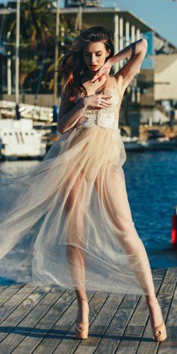 daria karlozi boudoir wedding dresses lingerie mid length illusion lace sleveeless
