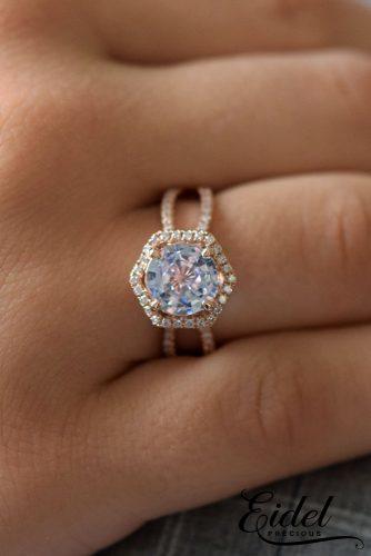 eidel precious engagement rings round cut halo pave band modern
