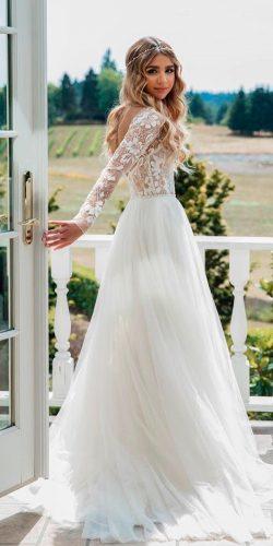 hayley paige real bride rustic lace long sleeves straight floral applique wedding dresses