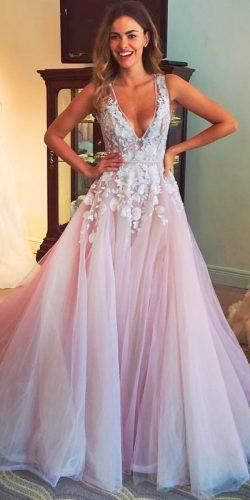 hayley paige wedding dresses blush a line deep v neck floral embellishment lace with straps