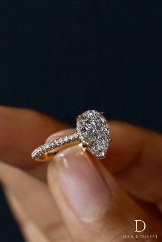 jean dousset engagement rings solitaire yellow gold pear shaped diamond 22