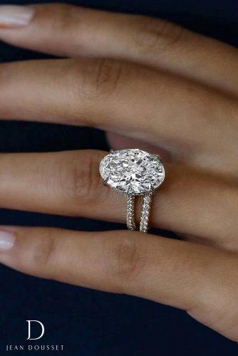 jean dousset engagement rings wedding set yellow gold platinum oval cut diamond 2
