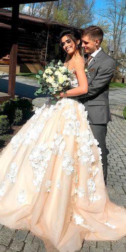 milla nova real brides ball gown cappuccino off the shoulder floral applique wedding dresses