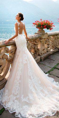 milla nova wedding dresses 2017 trumpet blush low back lace with straps amalia